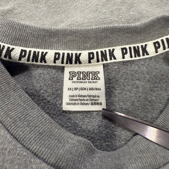 PINK Victoria's Secret Gray Dog Logo Love Pink Floral Sweatshirt Womens XS - Picture 4 of 6